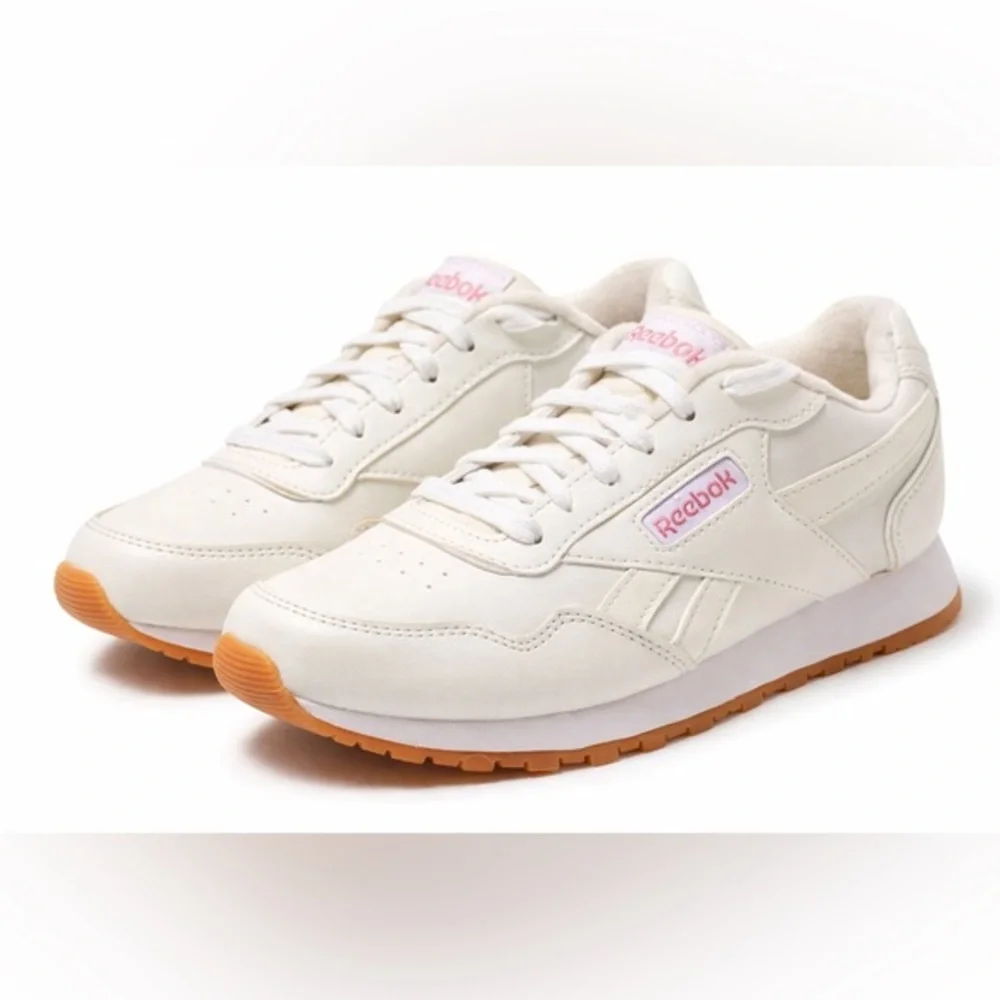 👟 Reebok Classic Leather Sneakers Womens 6.5 Ivory Cream Gum Sole Casual Shoes